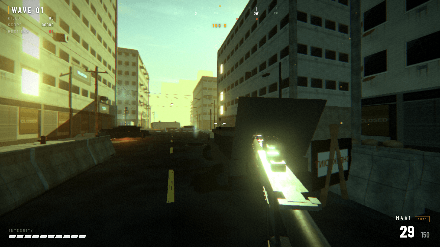ZOF//DUTY muzzle flash while firing down the street